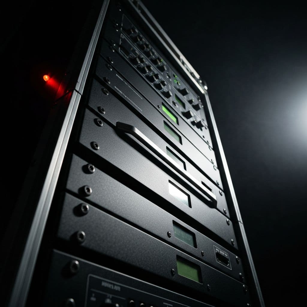 Vertikales Touring-Rack mit Spotlight-Beam und rotem Status-LED