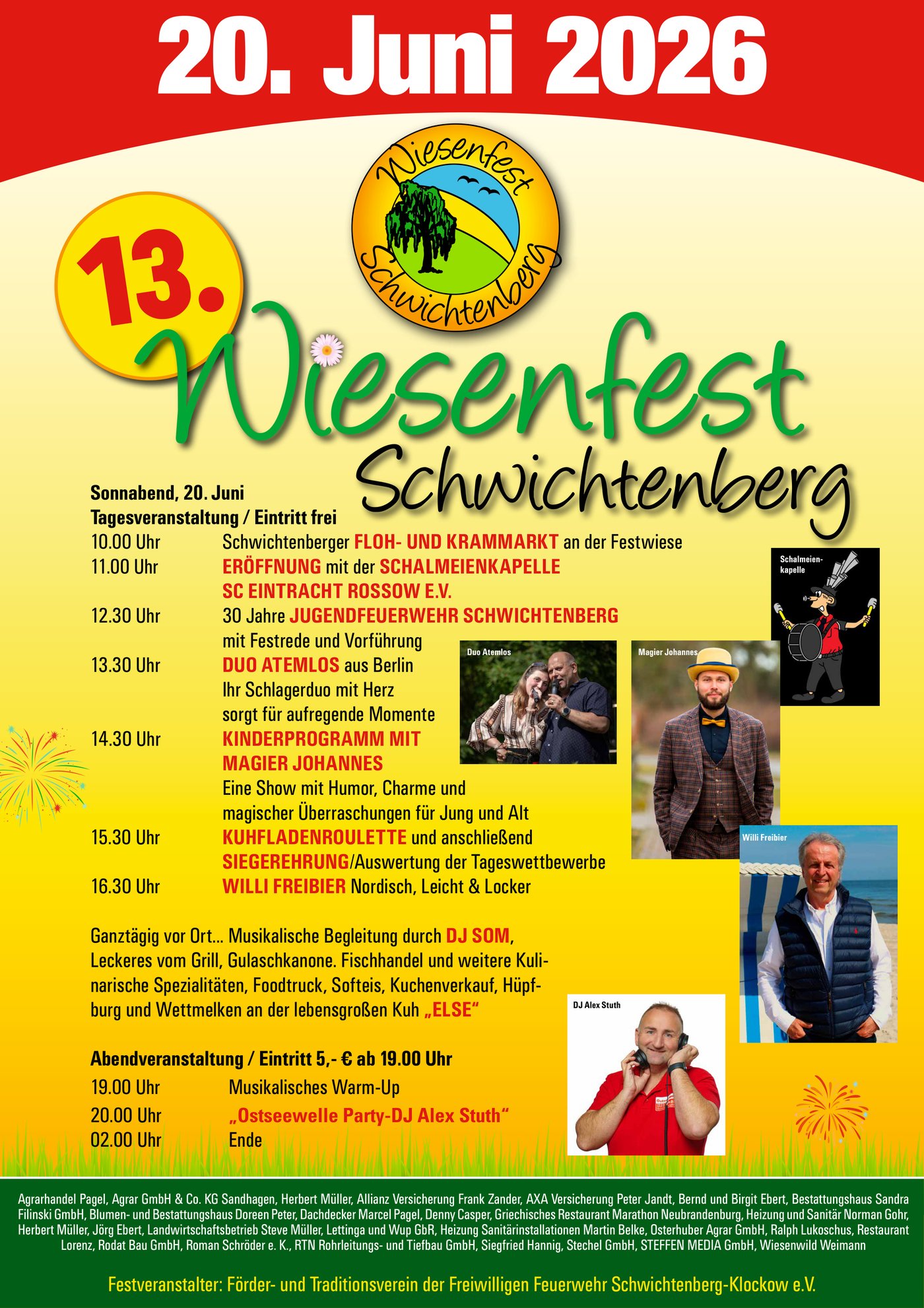 Plakat Wiesenfest Schwichtenberg 2026